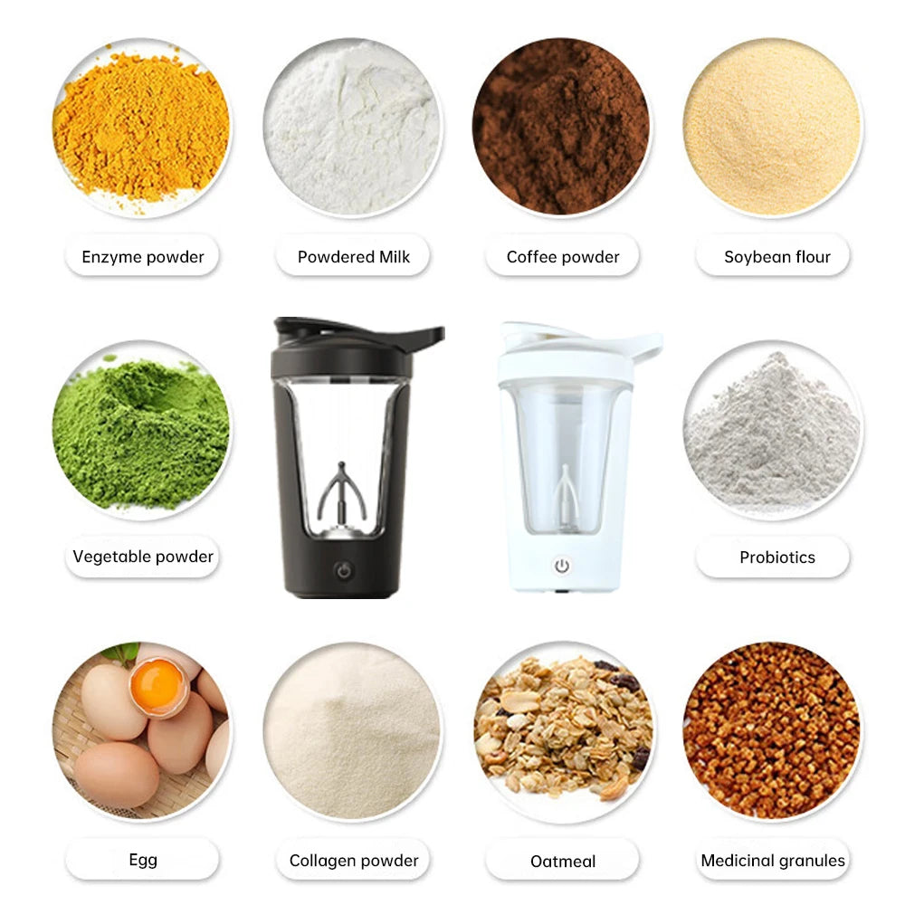 350ML Electric Protein Shaker Blender Fully Automatic Vortex Mixing Cup Bottle Eco Leakproof Fitness Cup for Travel Home Office